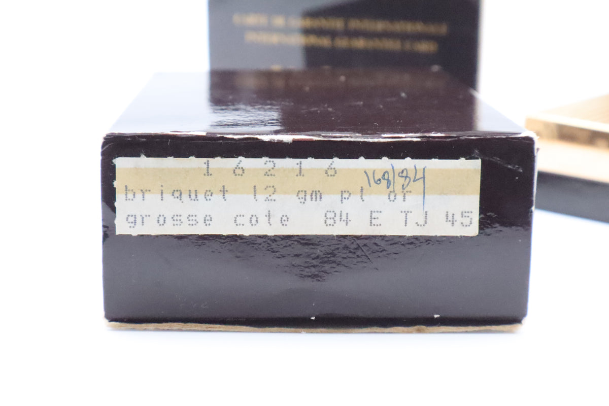 S.T. Dupont Ligne 2 Grand Modele Grosse Cote gold lighter, reference 16216, with box and papers