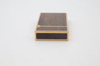 Prototype S.T. Dupont Ligne 2 Grand Modele lighter in gold plate with real wood inlay panels, marked MODELE on the base