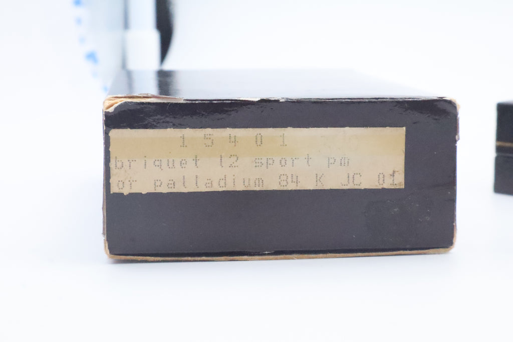 Original S.T. Dupont box label reading 15401, briquet l2 sport pm, or palladium, 84 K JC 01