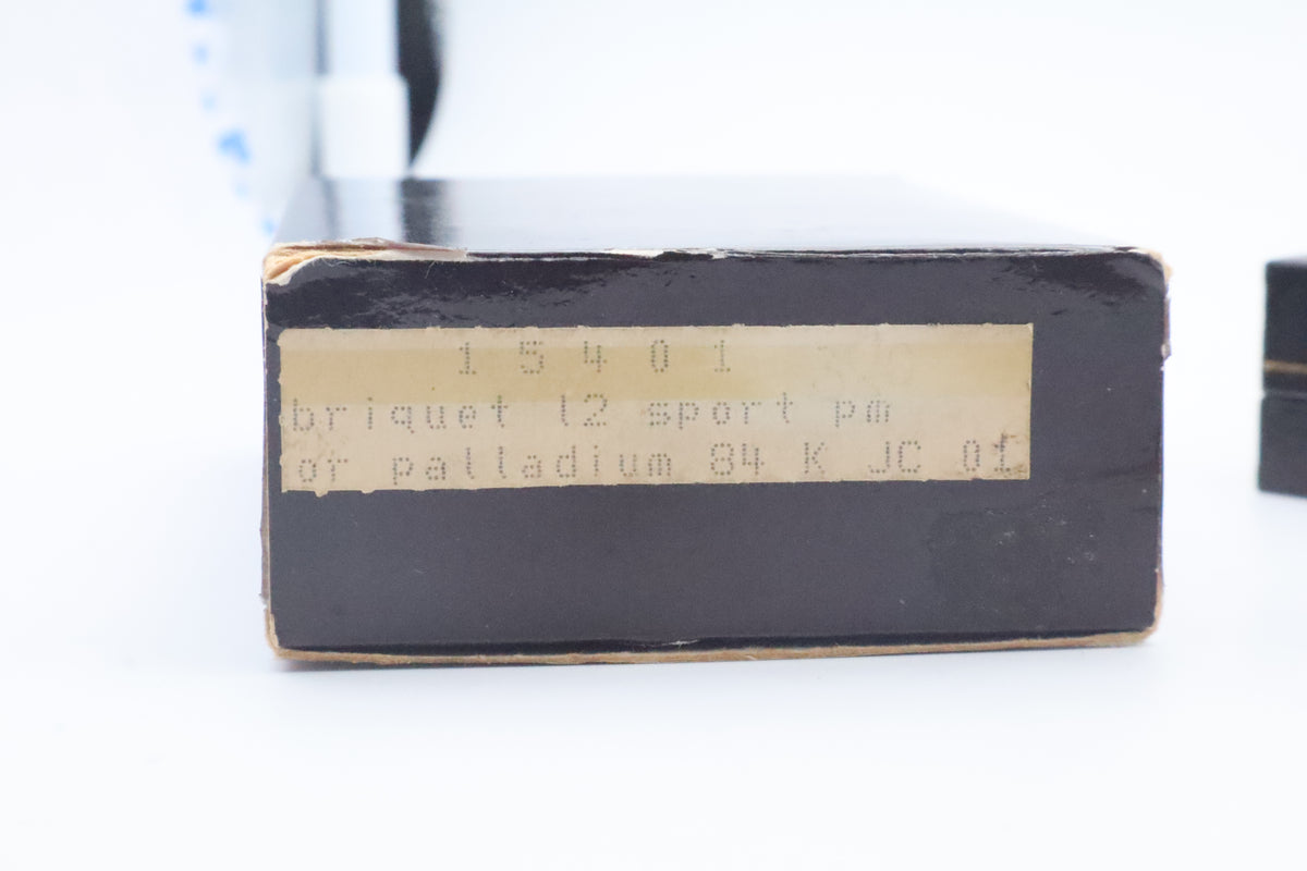 Original S.T. Dupont box label reading 15401, briquet l2 sport pm, or palladium, 84 K JC 01