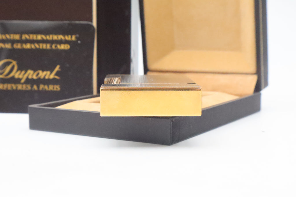 S.T. Dupont Ligne 2 Grand Modele large brushed palladium lighter, reference 16401, new old stock with box, guarantee card and papers