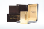 S.T. Dupont Ligne 2 Grand Modele large gold vertical stripes lighter with original box and guarantee card