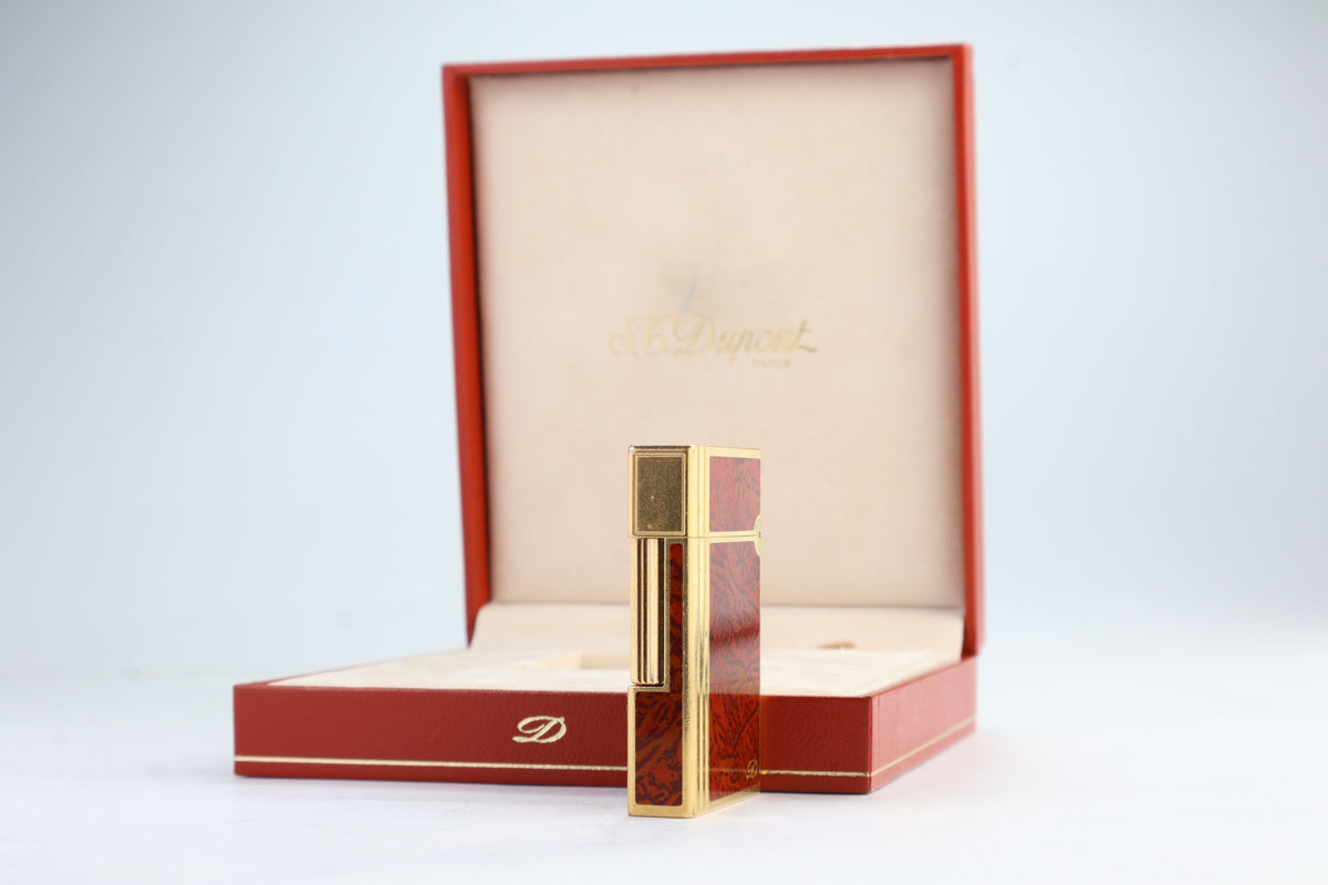 S.T. Dupont Gatsby red laque de chine lighter with box