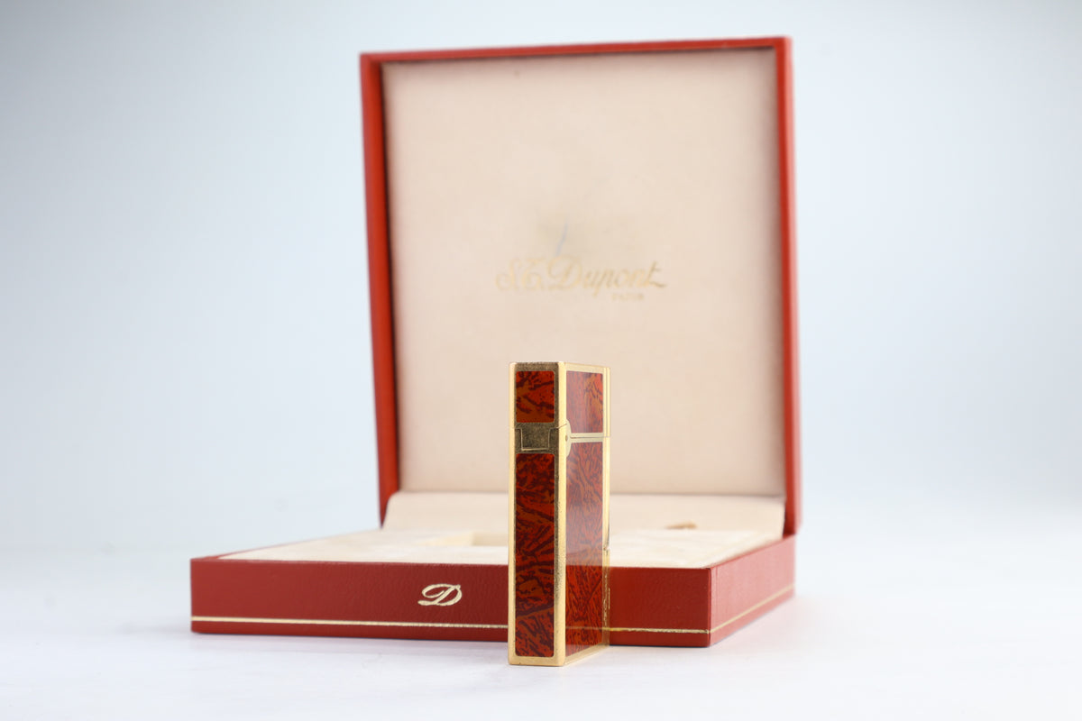 S.T. Dupont Gatsby red laque de chine lighter with box