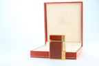 S.T. Dupont Gatsby lighter in marbled red laque de chine with gold plated trim, in its original red box