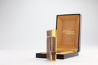 S.T. Dupont Ligne 2 Grand Modele lighter with figured burl wood panels and gold plated trim, with its original box
