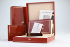 S.T. Dupont Ligne D lighter in marbled Normandie laque de chine with gold trim, with its red box, papers and numbered lacquer certificate