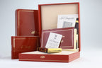 S.T. Dupont Ligne D lighter in marbled Normandie laque de chine with gold trim, with its red box, papers and numbered lacquer certificate